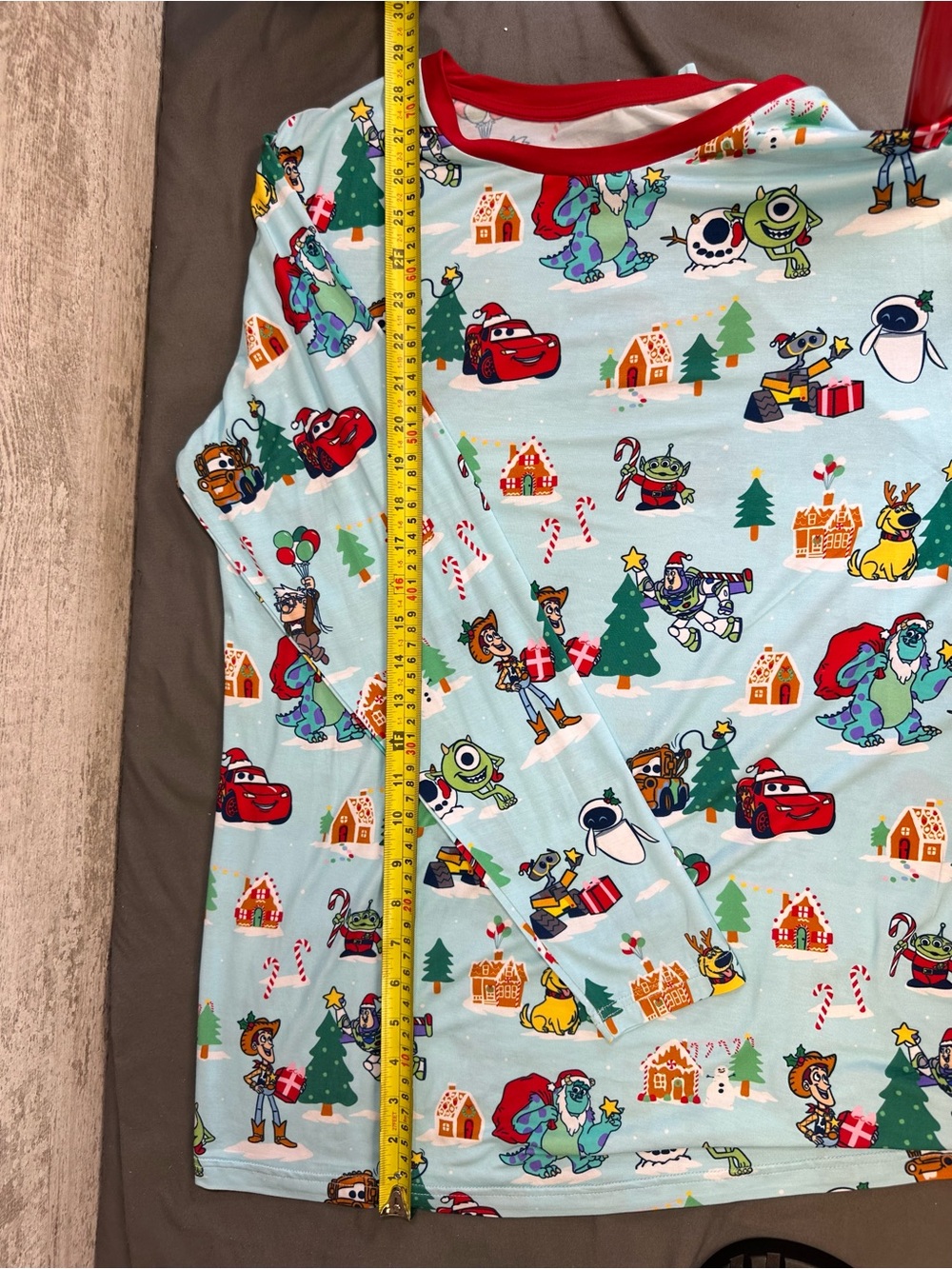 Little Sleepies Disney Pixar Christmas Village Pajama Top Lunaluxe Size Medium - Picture 6 of 7